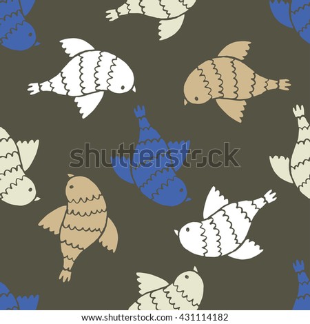 Flying birds vector pattern
