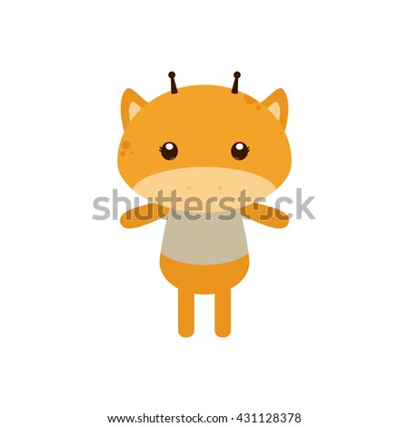Isolated cute giraffe on a white background
