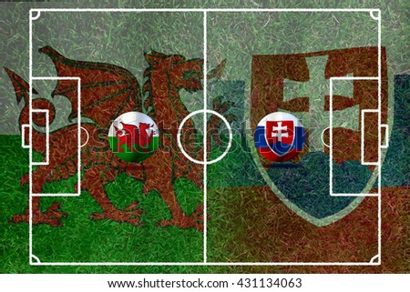 Soccer Euro 2016 ( Football )  Slovakia  and Welsh.Slovakia  and Welsh.Slovakia. Welsh