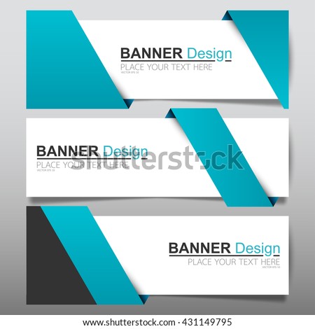 Collection blue ribbon horizontal business banner set templates vector. clean modern geometric abstract background layout for website design. simple creative cover header. in rectangle size. Royalty-Free Stock Photo #431149795