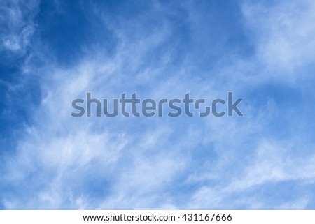 The magic of nature creates a phenomenon white cloud in the blue sky, for background usage.