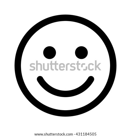 Happy smiley face emoticon / emoji line art vector icon for apps and websites Royalty-Free Stock Photo #431184505