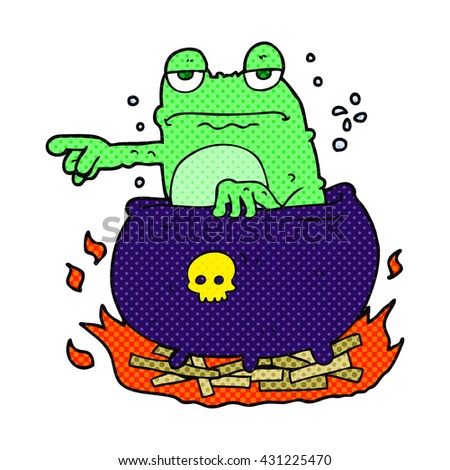 freehand drawn cartoon halloween toad