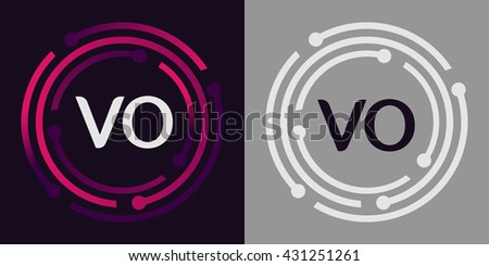 VO letters business logo icon design 