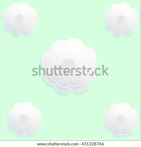 white flower on green background