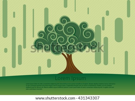 spiral tree rain vector Royalty-Free Stock Photo #431343307
