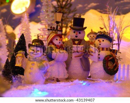 Background Picture of Christmas Snowman Family