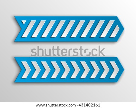 Vector Arrow banners set. Direct shape. 3d Abstract Background. Business infographic presentation diagram. Section compare service. Up and down trend. Paper index. Exact pointer

