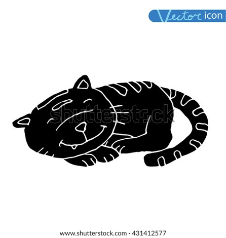 cartoon cat set illustration, vector.
