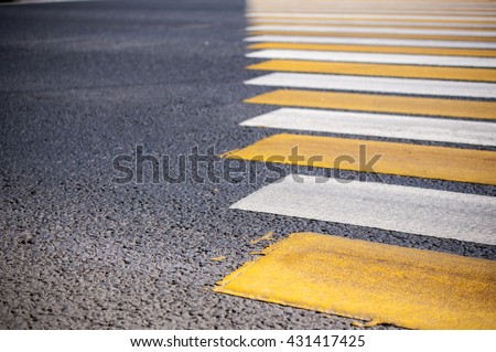 Yellow-White Zebra crossing