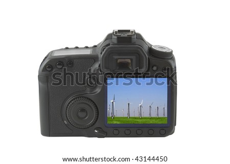 Display on camera isolated over white background
