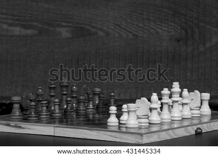 Chess photographed with chessboard