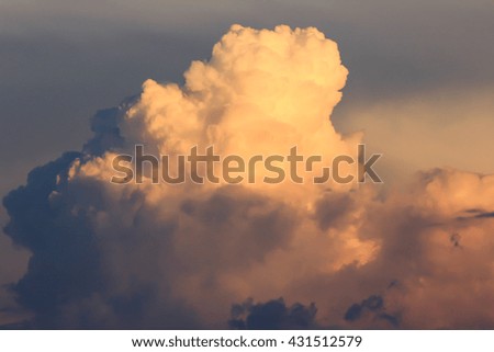Dramatic cloudscape in twilight with sunset  