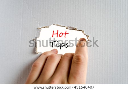 Hot tips text concept isolated over white background