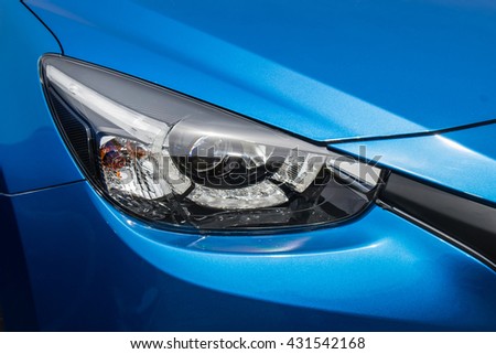 Lamp of the blue car Royalty-Free Stock Photo #431542168
