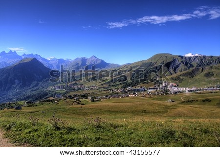 view of the french alps Royalty-Free Stock Photo #43155577