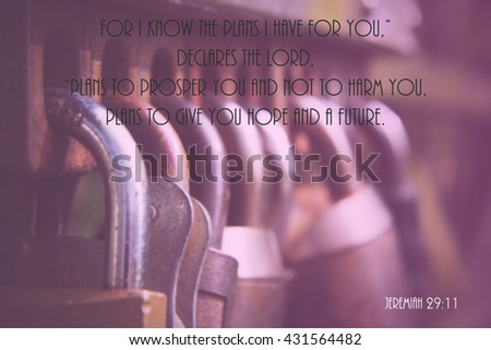 Inspirational verse from the bible on a blurred background