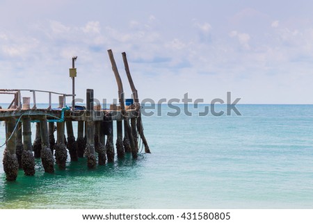 Fishing pier natural landscape skyline background
