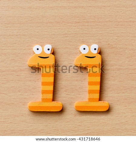  Colorful wood nnumbers on wood background