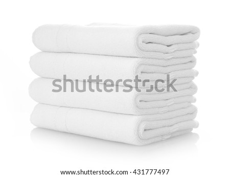 Clean white towels Royalty-Free Stock Photo #431777497