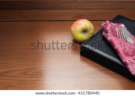 Knife and fork on the table