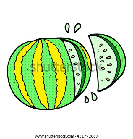 freehand drawn cartoon watermelon