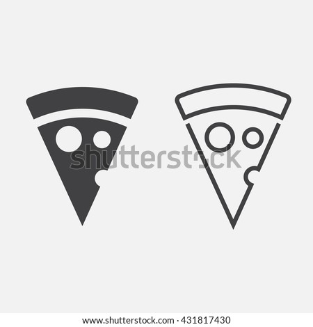 pizza line icon, fast food outline and solid vector sign, linear pictogram isolated on white, logo illustration