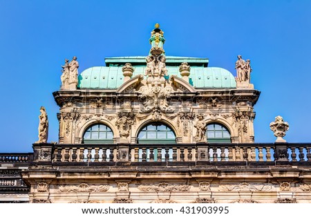 The Zwinger in the historic old town of Dresden in Germany