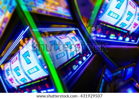 Slot Machine Casino Mania. Vegas Play and Fun Conceptual Photo. Royalty-Free Stock Photo #431929507