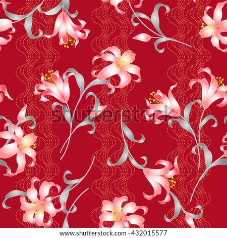 Japanese style lily pattern