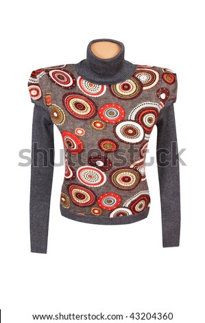 Stylish vest and sweater isolated on a white background.
