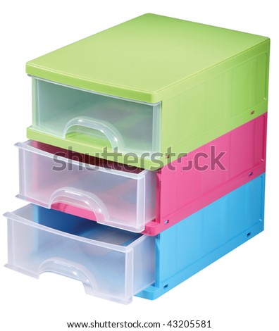Plastic box on isolated white background