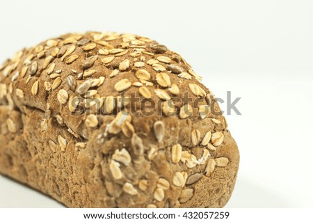 Bread Cereal homemade, multi - grain bread isolated on white background
