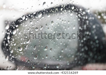abstract photo of water drop on car mirror : for background use
