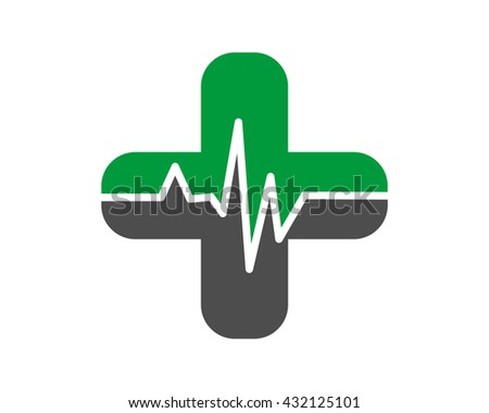 heart line medical icon medicare pharmacy clinic health image vector