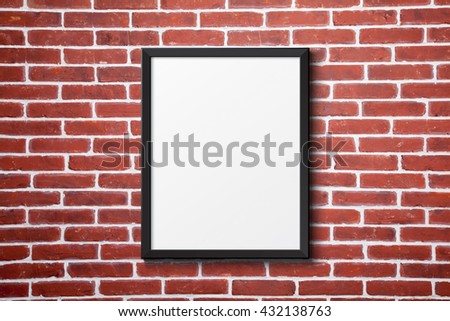 Red brick wall texture with a poster