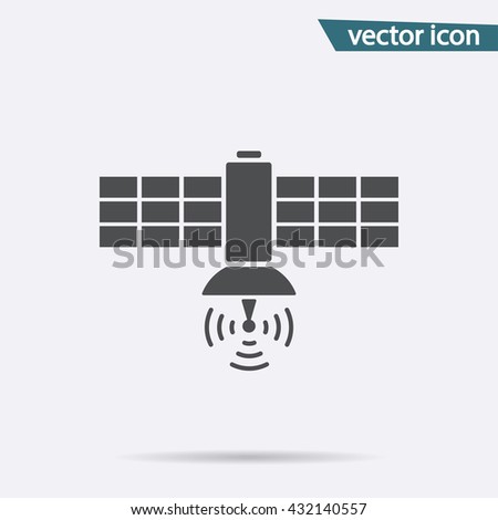 Satellite vector icon. Flat symbol isolated on white background. Trendy internet concept. Modern sign for web site button, mobile app, ui design. Logo illustration.