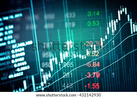 Financial data on a monitor. Finance data concept. stock market pricing abstract. Business background. Market Analyze.Bar graphs, diagrams, financial figures. Forex.