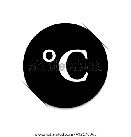 degrees Celsius -  black vector icon