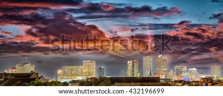 Buildings of New Orleans at sunset, Louisiana - USA.