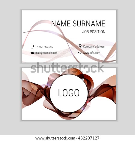 Abstract business card design with waves.