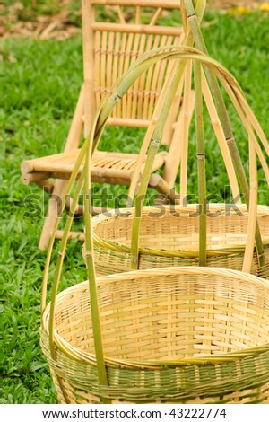 bamboo basket made by  traditional workmanship