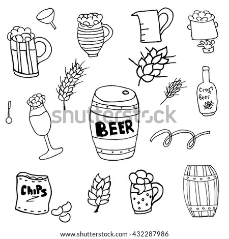 Home brewed beer house crafted  brewery drink alcohol hand-drawing holiday inscription lettering