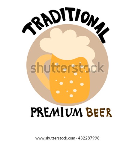 hand drawn craft beer mug for your design. Vector illustrations for print and web projects.