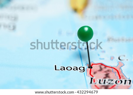 Laoag pinned on a map of Philippines
