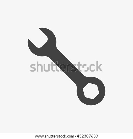 Wrench Icon in trendy flat style isolated on grey background. Spanner symbol for your web site design, logo, app, UI. Vector illustration, EPS10. Royalty-Free Stock Photo #432307639