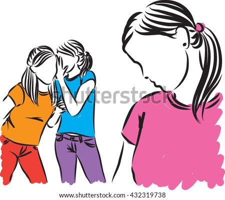 girls teenagers gossip illustration