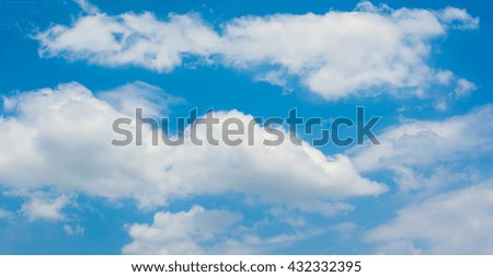 image of blue sky with white clouds on day time for background.