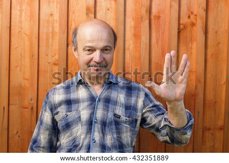 Vulcan greeting. Vulcan Salute. elderly man with a mustache and a bald head welcomes both the Vulcan. Fan fiction films.