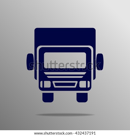 Truck icon blue on a gray background